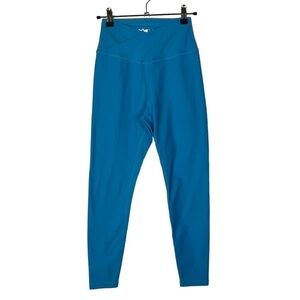 Popflex Tropicana Bright Blue Criss Cross Band Athletic Leggings S
